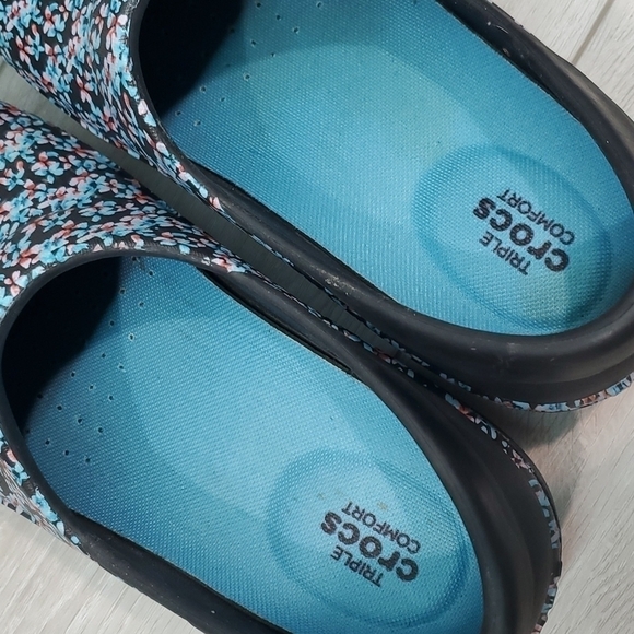 Croc Womens Neria Pro Triple Comfort Floral Rubber Clogs shoes sz 11 - Picture 7 of 11